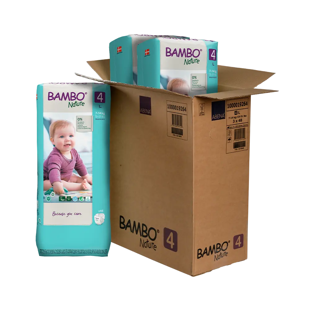 Bambo Nature Luiers Maandbox Maat 4 (7-14 kg), 144 stuks